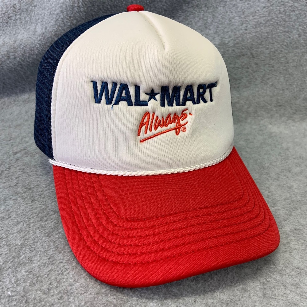 Walmart Always Logo Unisex Red White Blue Outdoor Cap Trucker Hat Snapback OSFM